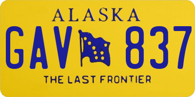 AK license plate GAV837