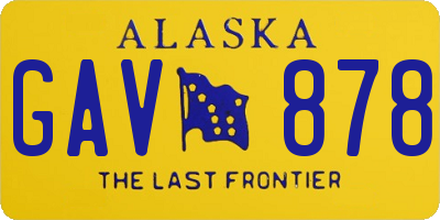AK license plate GAV878
