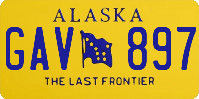 AK license plate GAV897