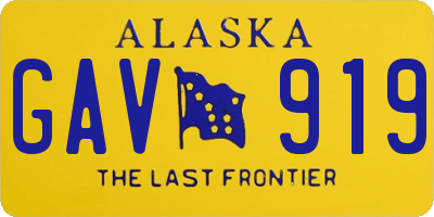 AK license plate GAV919