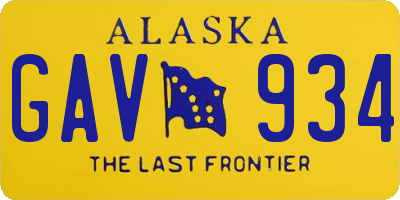 AK license plate GAV934