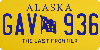 AK license plate GAV936