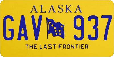 AK license plate GAV937