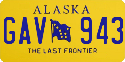 AK license plate GAV943