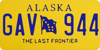 AK license plate GAV944