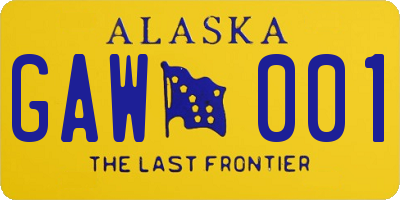 AK license plate GAW001