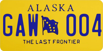 AK license plate GAW004