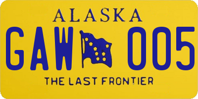 AK license plate GAW005