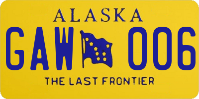 AK license plate GAW006