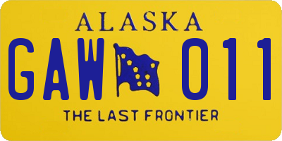 AK license plate GAW011