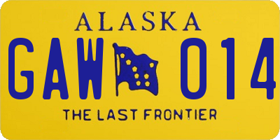 AK license plate GAW014