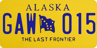 AK license plate GAW015