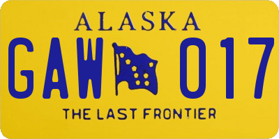 AK license plate GAW017