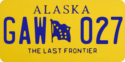 AK license plate GAW027