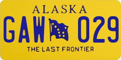 AK license plate GAW029