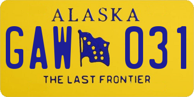 AK license plate GAW031