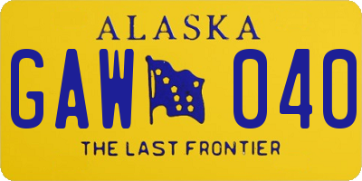 AK license plate GAW040