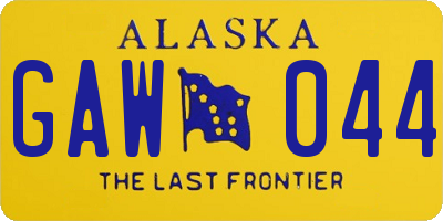 AK license plate GAW044