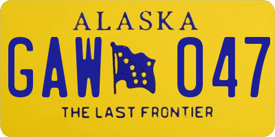 AK license plate GAW047