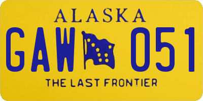 AK license plate GAW051