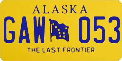 AK license plate GAW053