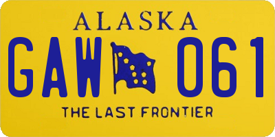 AK license plate GAW061
