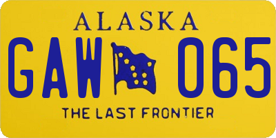 AK license plate GAW065