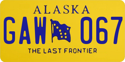 AK license plate GAW067