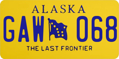 AK license plate GAW068