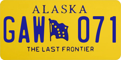 AK license plate GAW071