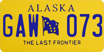 AK license plate GAW073