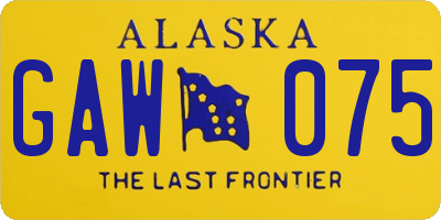 AK license plate GAW075