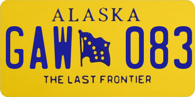AK license plate GAW083