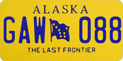 AK license plate GAW088
