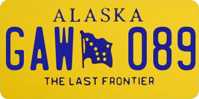 AK license plate GAW089