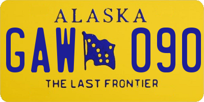 AK license plate GAW090