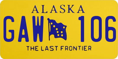 AK license plate GAW106