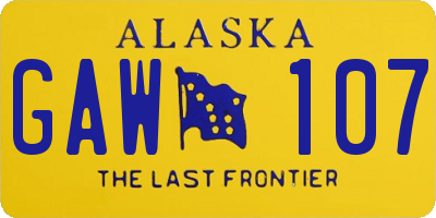 AK license plate GAW107