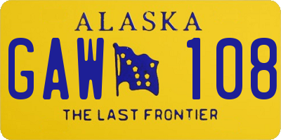 AK license plate GAW108