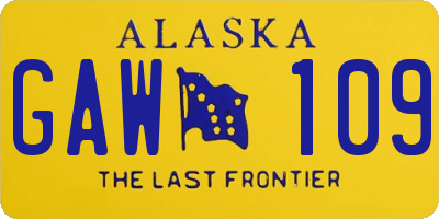 AK license plate GAW109
