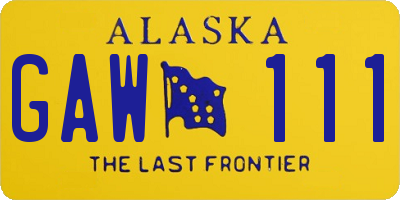 AK license plate GAW111