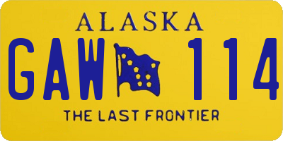 AK license plate GAW114