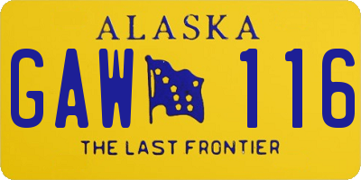 AK license plate GAW116