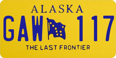 AK license plate GAW117