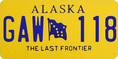 AK license plate GAW118