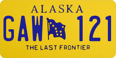 AK license plate GAW121