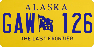 AK license plate GAW126