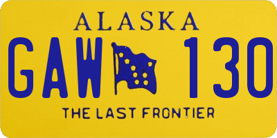 AK license plate GAW130