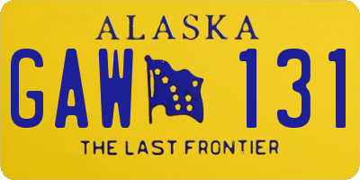 AK license plate GAW131