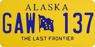 AK license plate GAW137